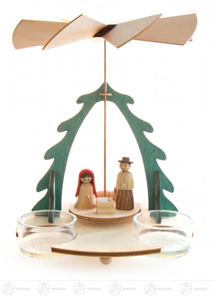 Bastelset Pyramide mit Krippefiguren 14x18x14 cm