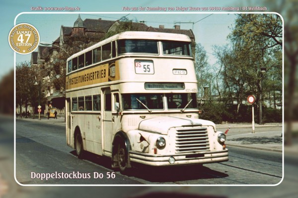 Blechschild Bus Nr. 47 "Doppelstockbus Do 56"