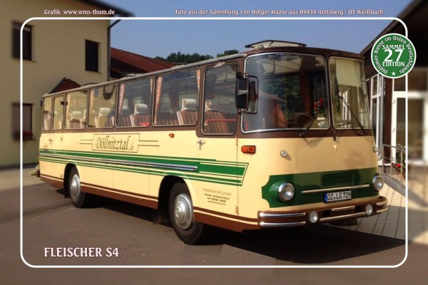 Blechschild Bus Nr.27 "Fleischer S4"