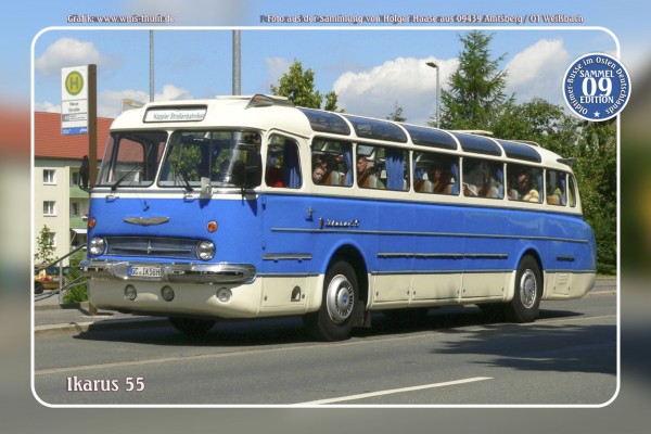 Blechschild Bus Nr.9 "Ikarus 55"