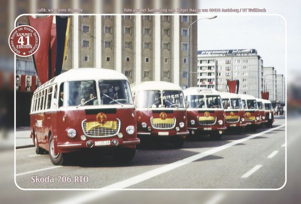 Blechschild Bus Nr. 41 "Skoda 706 RTO"