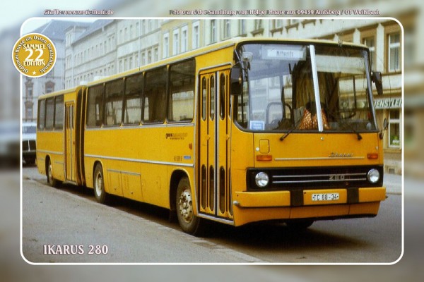 Blechschild Bus Nr.22 "Ikarus 280"