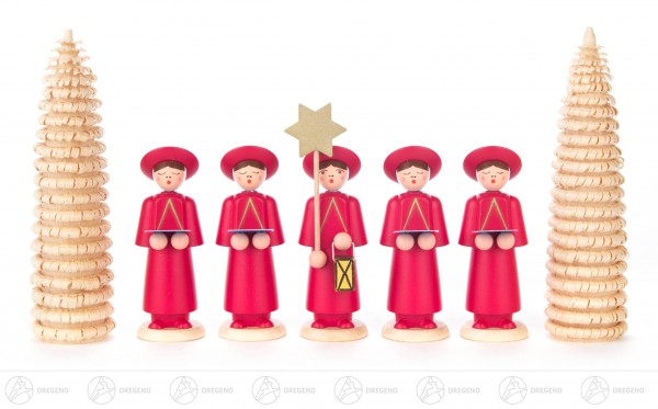 Kurrendefiguren rot mit Ringelbäumchen - 1 Satz