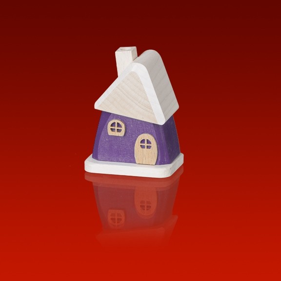 Räucherhäuschen aus Holz lila