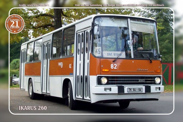 Blechschild Bus Nr.21 "Ikarus 260"