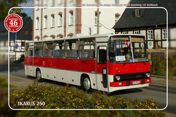 Blechschild Bus Nr. 46 "Ikarus 250"