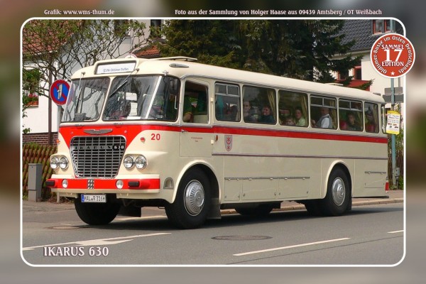 Blechschild Bus Nr.17 "Ikarus 630"