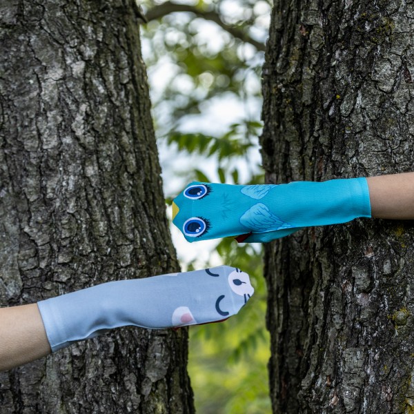 Erzgebirgische Handsocken Maus und Vogel