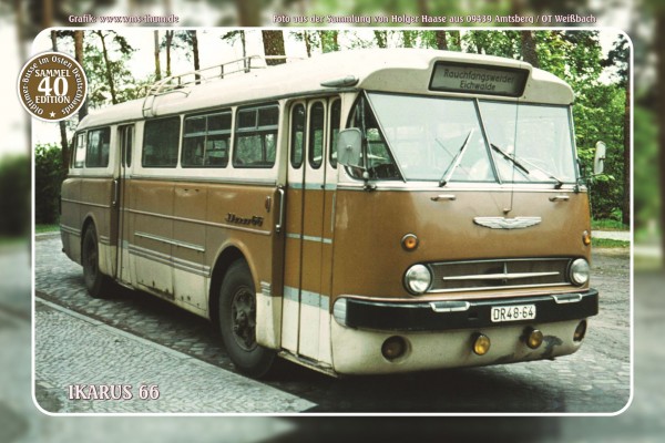 Blechschild Bus Nr. 40 "Ikarus 66"