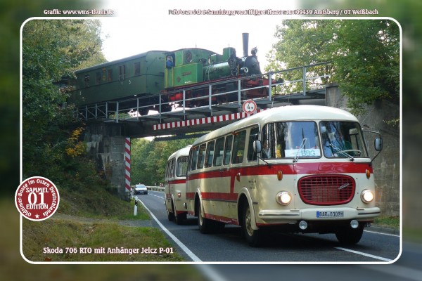 Blechschild Bus Nr.1 "Skoda 706 RTO mit Anhänger"