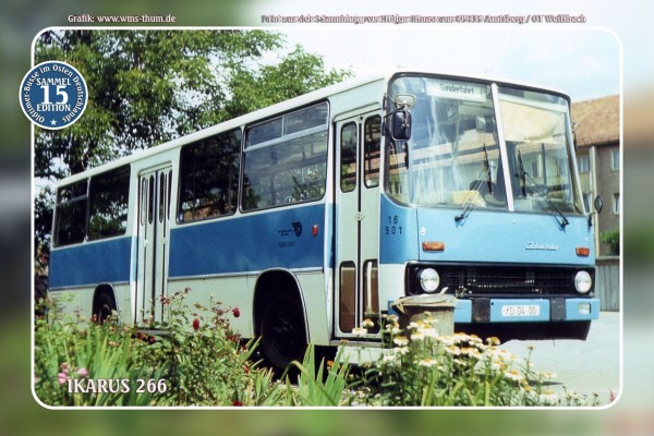 Blechschild Bus Nr.15 "Ikarus 266"