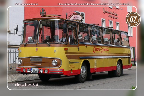 Blechschild Bus Nr.7 "Fleischer S 4"