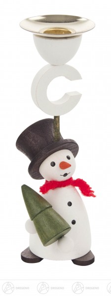 Behang Kerzenhalter Schneemann mit Baum für Kerzen 14mm