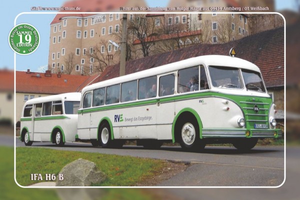 Blechschild Bus Nr.19 "IFA H6 B"