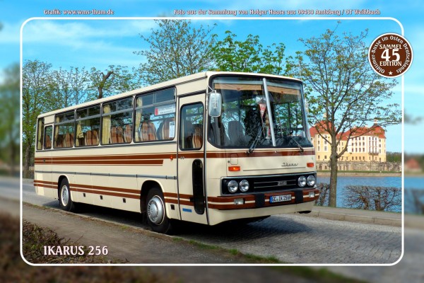 Blechschild Bus Nr. 45 "Ikarus 256"