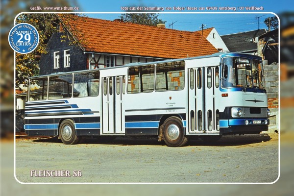 Blechschild Bus Nr.29 "Fleischer S6"