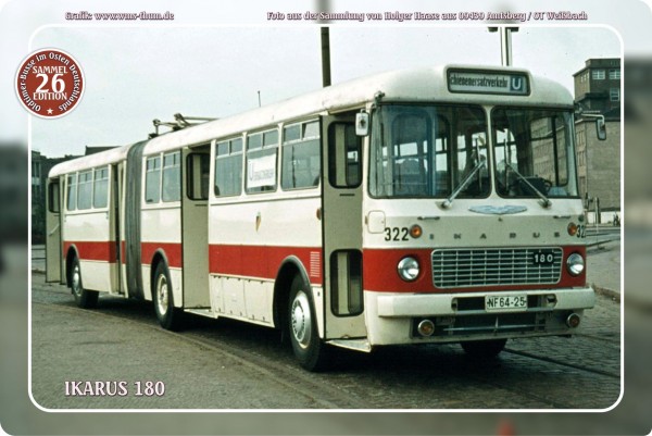 Blechschild Bus Nr.26 "Ikarus 180"