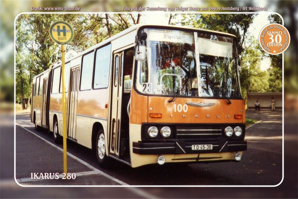 Blechschild Bus Nr. 30 "Ikarus 280"