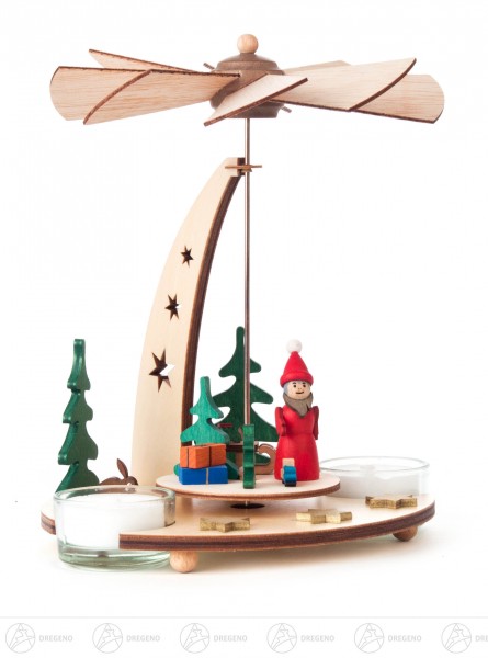 Pyramide mit Weihnachtsmann, für Teelichte