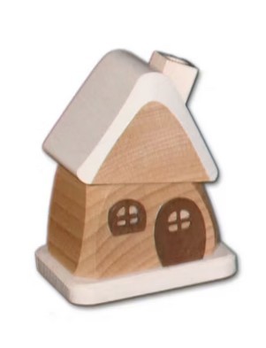 Räucherhäuschen aus Holz natur, 9 cm