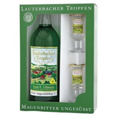Geschenkeset Lauterbacher Tropfen 0,7l + 2 Gläser