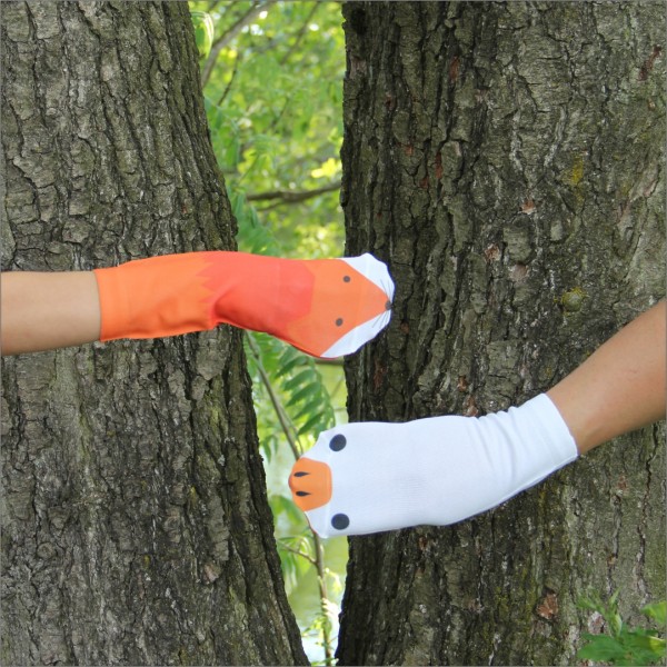 Erzgebirgische Handsocken Fuchs und Gans