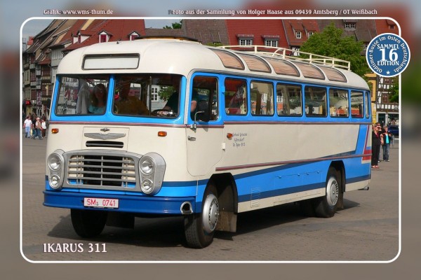 Blechschild Bus Nr.16 "Ikarus 311"