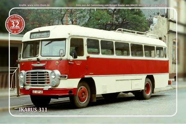 Blechschild Bus Nr. 32 "Ikarus 311"