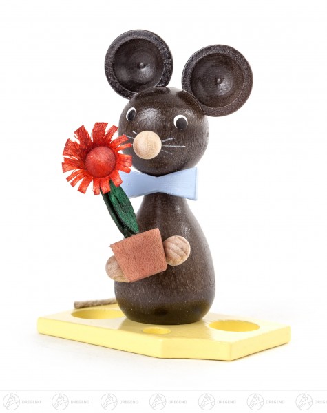 Maus mit Blumentopf