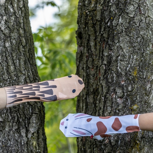 Erzgebirgische Handsocken Hase und Igel