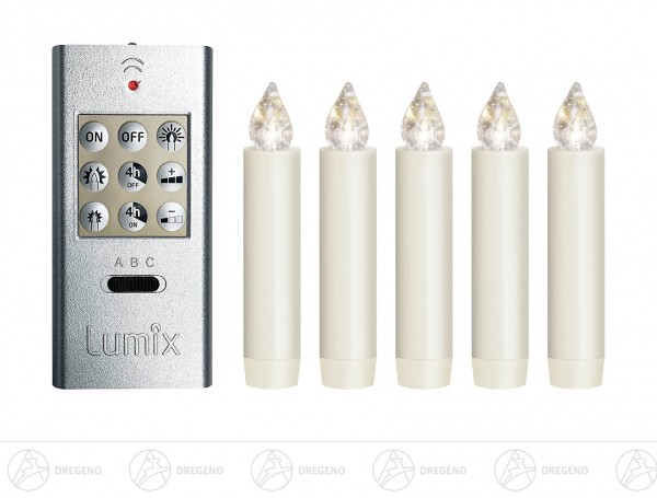 5 Kerzen, 1 Fernbedienung inkl.Batterien - LUMIX CLASSIC MINI S,-superlight-