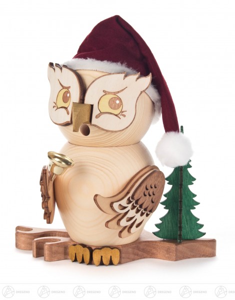 Räucherfigur Eule Weihnachtsmann