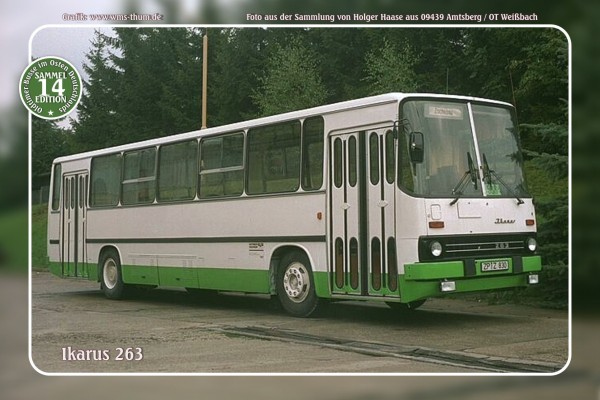 Blechschild Bus Nr.14 "Ikarus 263"